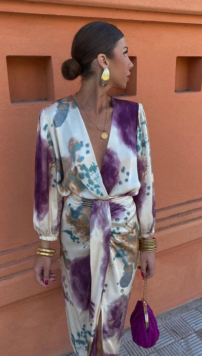 Emma | Elegant Silk Dress with V-neck