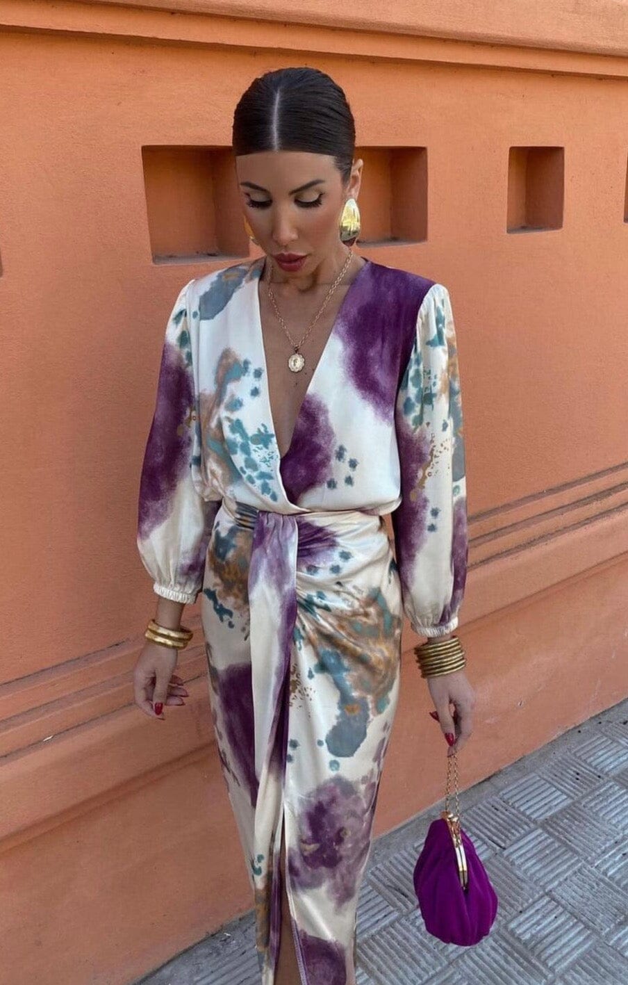 Emma | Elegant Silk Dress with V-neck